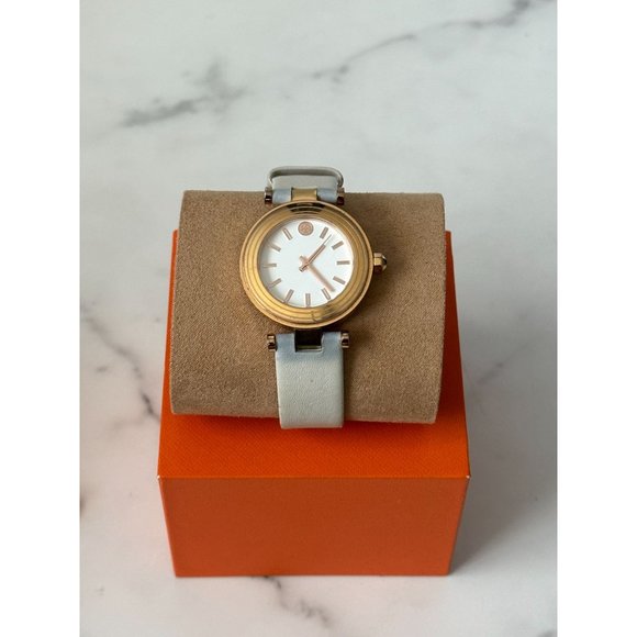 TORY BURCH Women’s White Leather Band Watch with Box - Picture 3 of 8